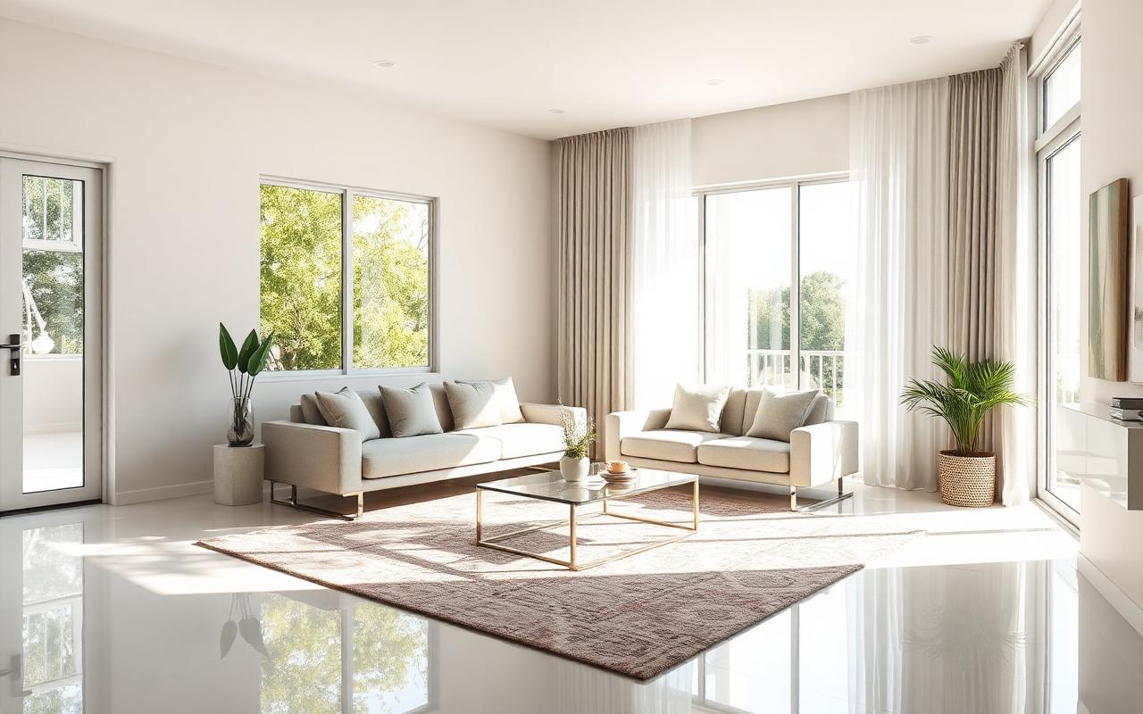 Spotless Sydney living room after Miracle Vibes cleaning